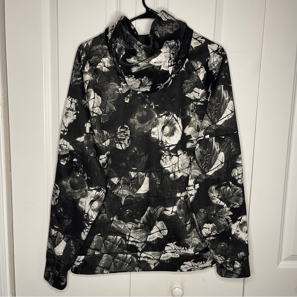 Nike Therma-Fit Size Large Pullover Fitness Hoodie Black White Graphic Print Men - Picture 8 of 10